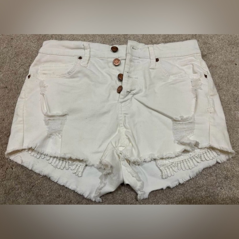 White denim shorts
